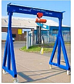 a frame gantry with castors